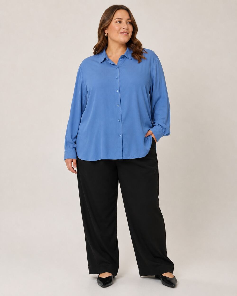 Reclaim Women’s Blue 100% Tencel Button Front Blouse XXL NWT Made in Italy